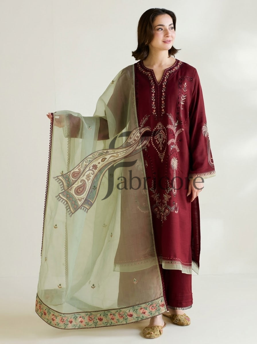 Premium Emb Dhanak 3pc