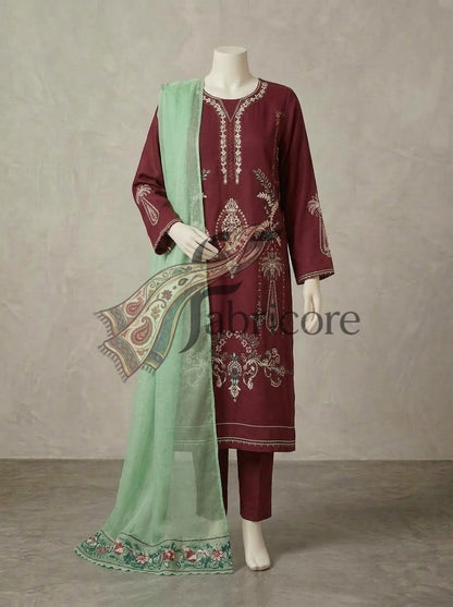 Premium Emb Dhanak 3pc